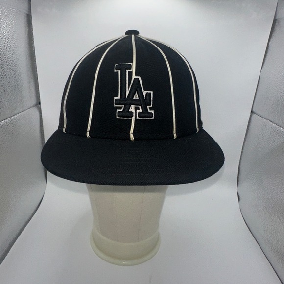 New Era Other - New Era 59FIFTY Los Angeles Dodgers 7‎ 1/4 Black White Pinstripe Wool Fitted Hat